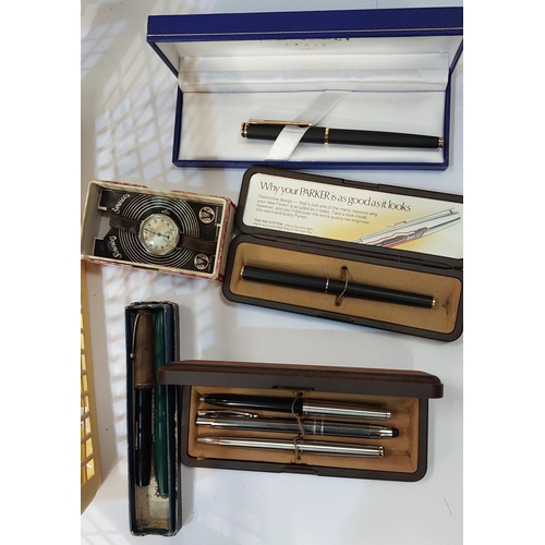 71 - A collection of various Parker and Waterman's vintage pens, some 14k nibs etc