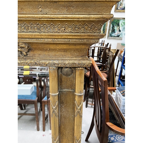 944 - A large 19th century style gilt framed overmantle mirror with twin turned side columns, ht. 133cm&nb... 