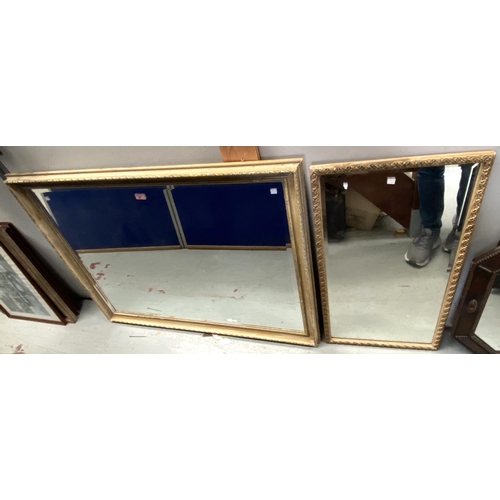 20 - Two gilt framed mirrors 88 x 44cm & 88 x 115cm; a 12 drawer mahogany jewellers/collectors store ... 