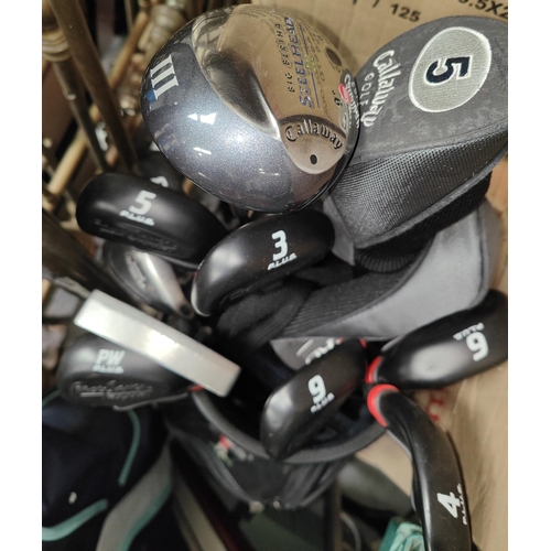 134 - A collection of Callaway modern golf clubs, Big Bertha Steelhead III driver, Pro Series clubs and a ... 