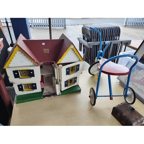 13A - A vintage child's trike and a dolls house