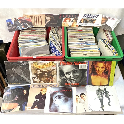 25 - A large collection of singles, rock and pop music 1970's onwards