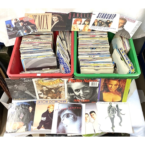 25 - A large collection of singles, rock and pop music 1970's onwards