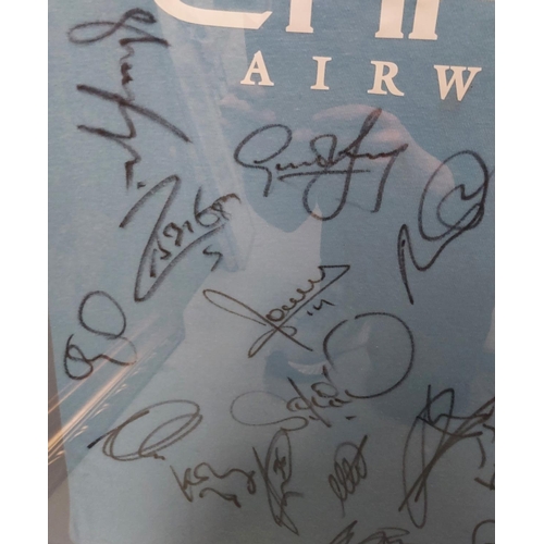 101 - A framed MCFC shirt signed by members of the 2009 / 2010 First Team, with MCFC certificate of authen... 