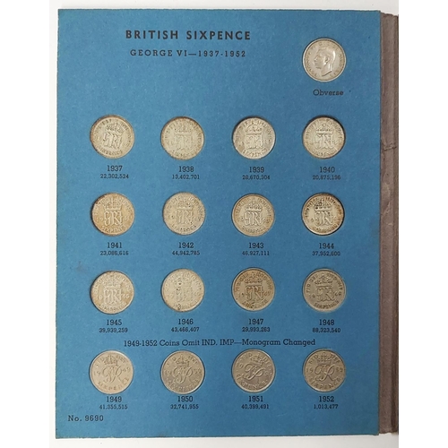 210 - A selection of GB coins in Whitman folders including silver sixpences.