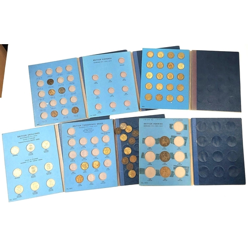 210 - A selection of GB coins in Whitman folders including silver sixpences.