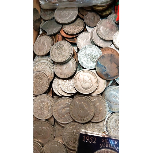 222 - An 1887 florin and 1891 half crown; a selection of GB and foreign coins