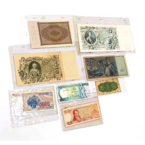 228 - A selection of banknotes including 1900 Canadian 25 cents note