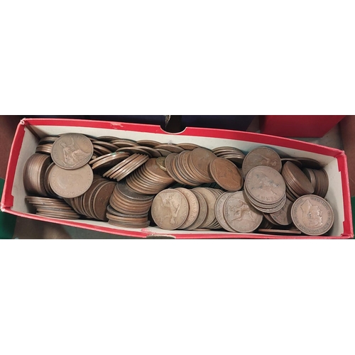 255 - A quantity of GB pre-decimal coins including pennies, etc. 