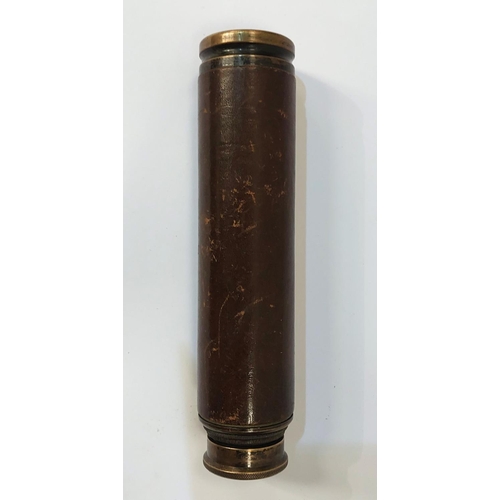 52 - A naval telescope, 4 draw in bronze and brass by J.T. COPPOCK Ltd, London, 56cm extended