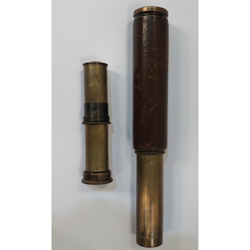 52 - A naval telescope, 4 draw in bronze and brass by J.T. COPPOCK Ltd, London, 56cm extended