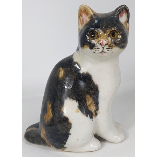 564 - 2 Winstanley cats, glass eyes, both seated, 1 x size 2, 1 x size 3, both signed.