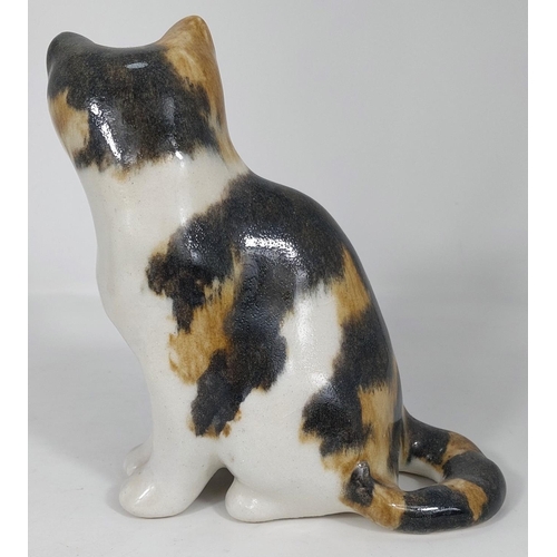 564 - 2 Winstanley cats, glass eyes, both seated, 1 x size 2, 1 x size 3, both signed.