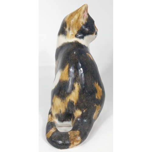 564 - 2 Winstanley cats, glass eyes, both seated, 1 x size 2, 1 x size 3, both signed.