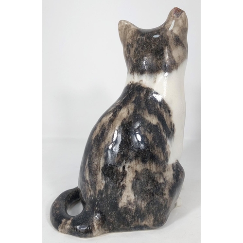 564 - 2 Winstanley cats, glass eyes, both seated, 1 x size 2, 1 x size 3, both signed.