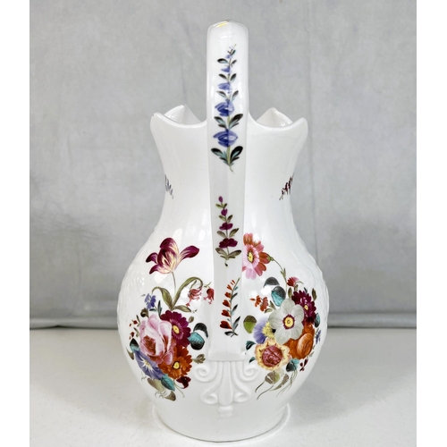 588 - A 19th century COPELAND and GARRETT FELSPAR PORCELAIN jug with hand enamelled floral decoration, 30c... 