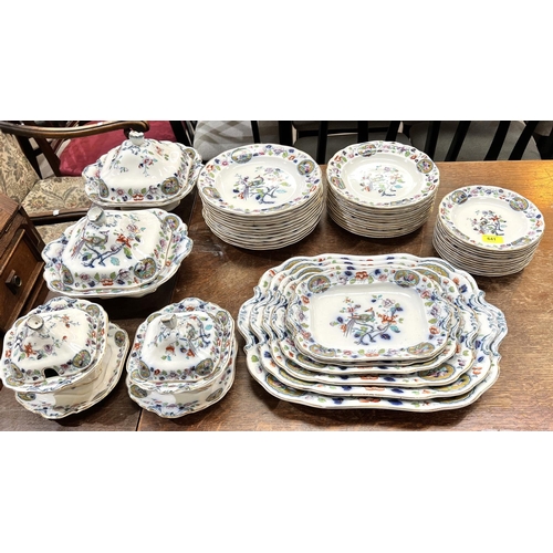 641 - Corona Ware comprehensive dinner service (47pc) Old Woodstock pattern, including 2 large and 2 small... 