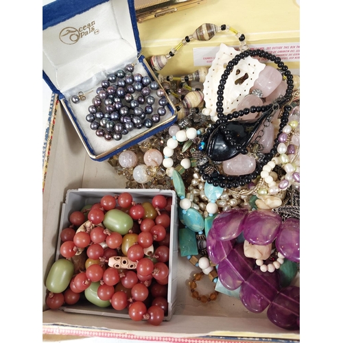 693 - A selection of necklaces, bracelets and costume jewellery