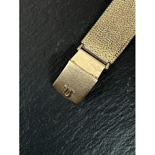 696 - An Omega 9ct gold manual Wind de Ville wristwatch with Omega 9ct gold closed mesh bracelet with Omeg... 