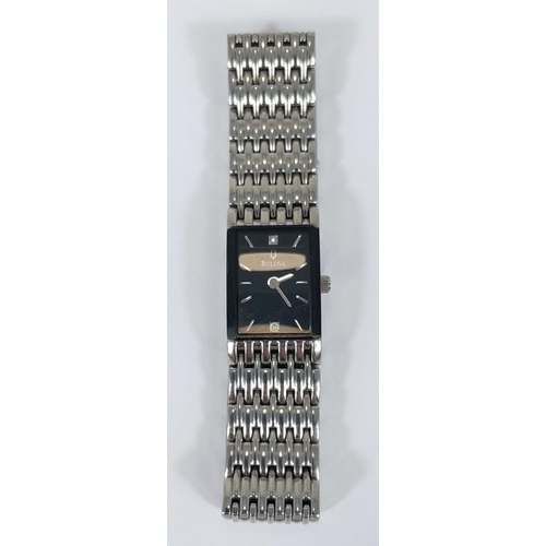 716 - Bulova ladies stainless steel watch.