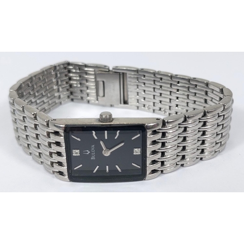 716 - Bulova ladies stainless steel watch.