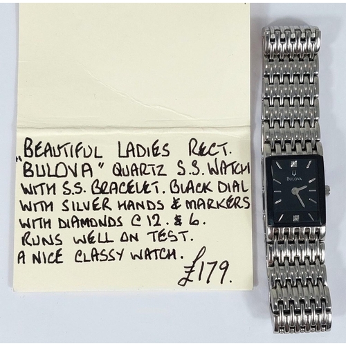 716 - Bulova ladies stainless steel watch.