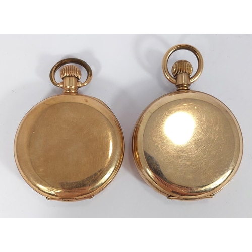 781 - A gilt cased Hunter pocket watch, the case stamped Illinois Watch Case Co USA and numbered 2404676 a... 