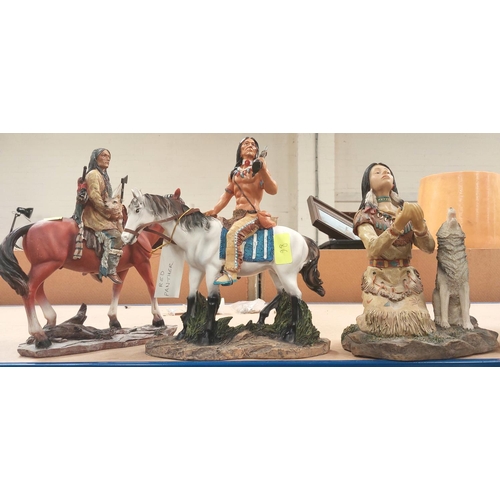 98 - 5 modern resin figures of Native Americans