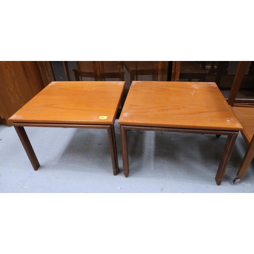 1000 - A pair of mid 20th century square teak tables