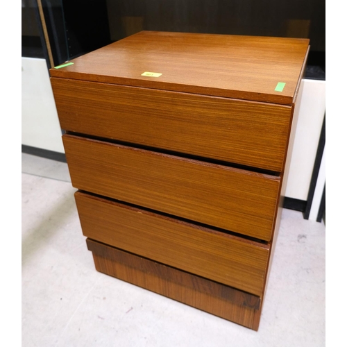 861 - A mid 20th century 4 height teak chest of drawers and a Tapley SL wall hanging unit and levelling wa... 