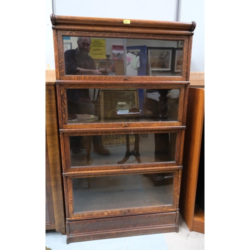 945 - A Globe Wernicke oak sectional 4 height bookcase