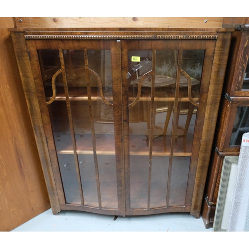 965 - A 19th century walnut, 2 door display cabinet.