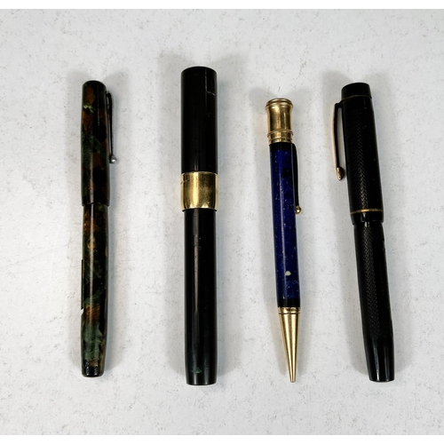 762 - Three vintage fountain pens and another 