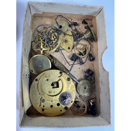 748 - A silver cased open face pocket watch, another a.f and small selection of parts