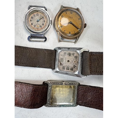 749 - A collection of vintage gents wristwatches Art Deco and later 