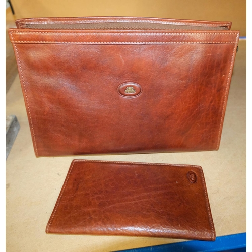 103 - The Bridge:- a gent's leather toiletry bag and similar wallet