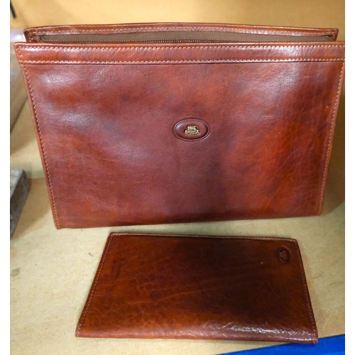 103 - The Bridge:- a gent's leather toiletry bag and similar wallet