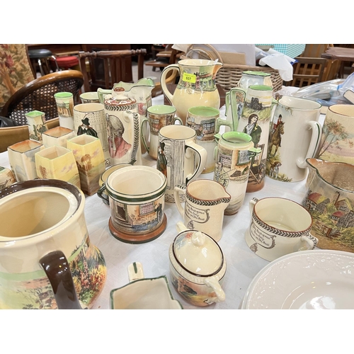 607 - A selection of Royal Doulton Dickens Ware jugs and vases of various forms