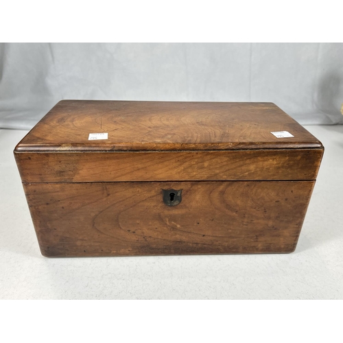 795 - A burr walnut tea caddy