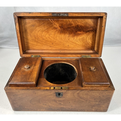 795 - A burr walnut tea caddy