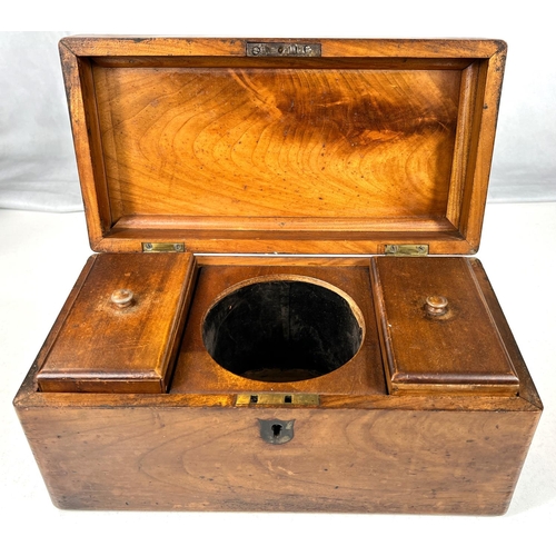 795 - A burr walnut tea caddy