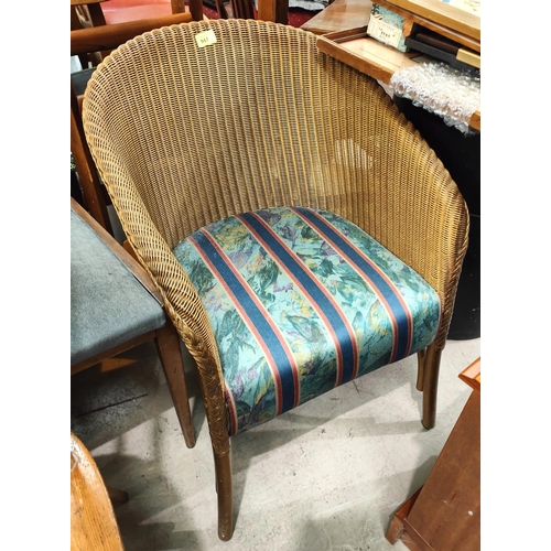 947 - A LLOYD loom bedroom chair, original gilt finish