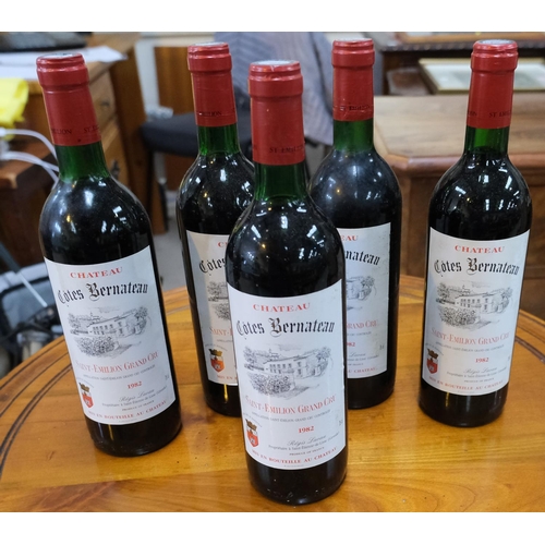 808 - Five bottles of Chateau Cotes Bernateau Saint-Emilion Grand Cru 1982