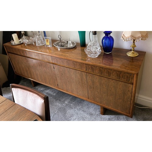 902 - A Martin Hall for Gordon Russell: A Marwood low-line rosewood sideboard with 4 cupboards and 4 drawe... 