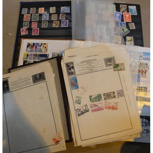 344 - A selection of stamps in albums, Commonwealth and World; a selection of stamps and books on stamps.