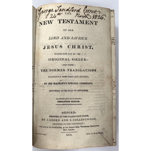 132 - NEW TESTAMENT, 1818 with later inter-leaved annotations dated 1826-1837.