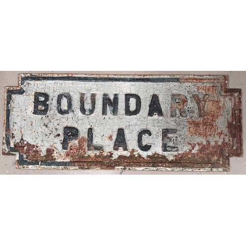 169A - A Victorian street sign from the Liverpool Docks area, Boundary Place, 33 x 83cm