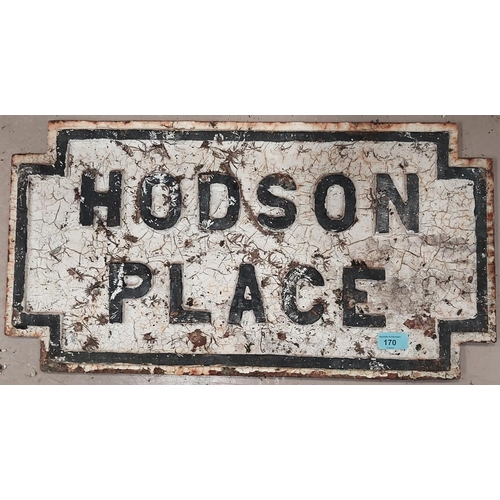 170 - A Victorian street sign from the Liverpool Docks area, Hodson Place, 34 x 64cm