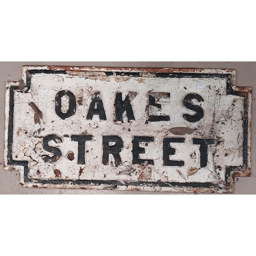 170C - A Victorian street sign from the Liverpool Docks area, Oakes Street, 33 x 64cm (related to the murde... 