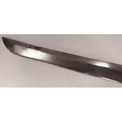 227 - A SAMURAI style watered steel sword blade, bears character marks, 87cmYou must be over 18 years old ... 